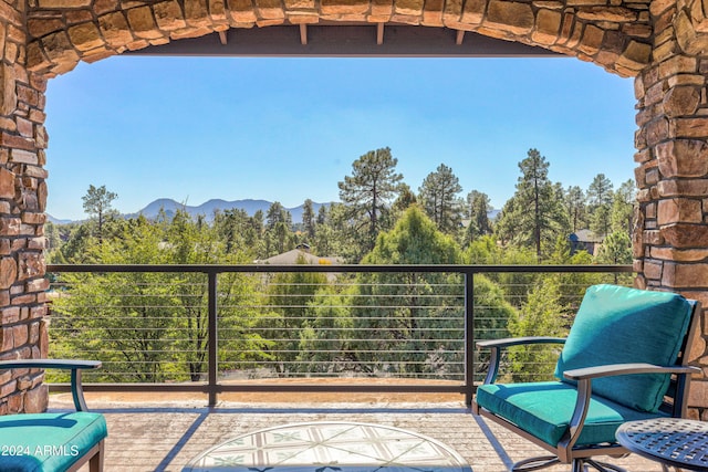 balcony with a mountain view