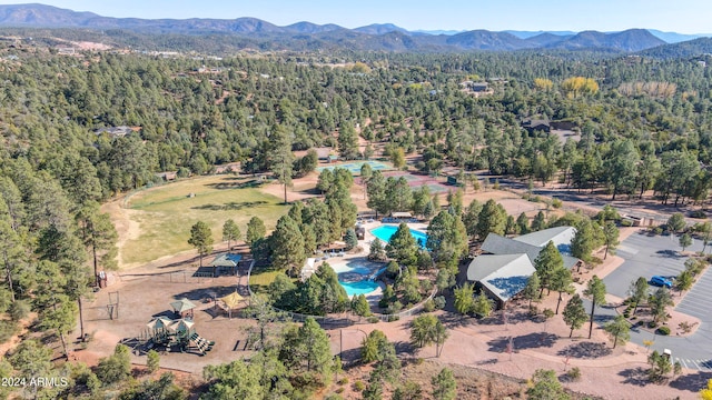 aerial view featuring a mountain view