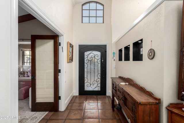 foyer with a high ceiling