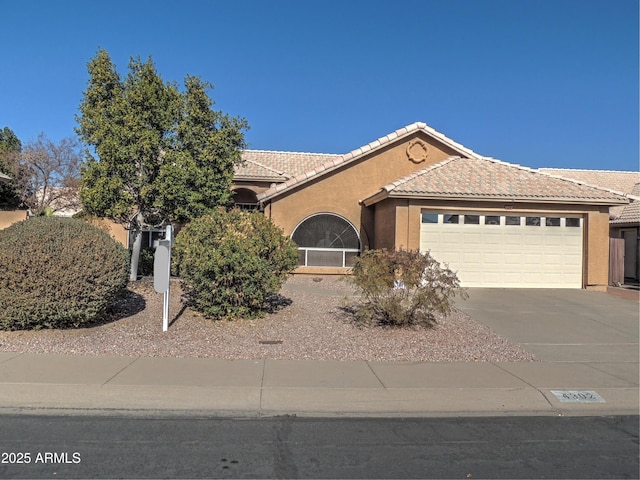 view of front facade with a garage