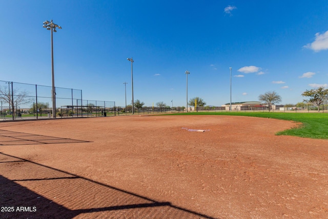 view of property's community featuring fence