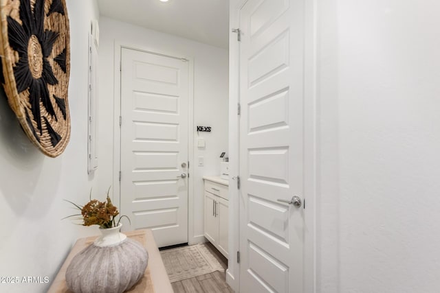 entryway featuring light wood-style floors