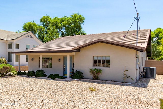 view of front of property featuring cooling unit