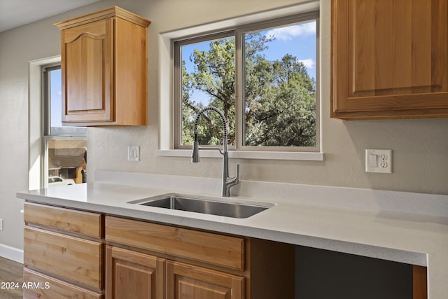 1124 S Sycamore Cir Unit 1, Payson, AZ 85541 - kitchen with a sink, light countertops, and wood finished floors