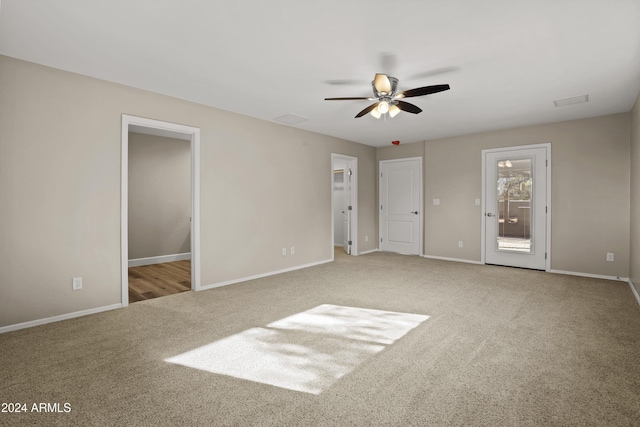 1124 S Sycamore Cir Unit 1, Payson, AZ 85541 - unfurnished bedroom with carpet flooring, baseboards, ensuite bath, and ceiling fan