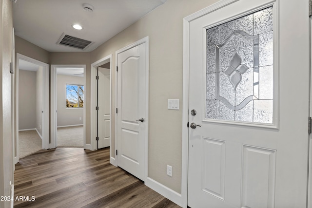 entryway featuring dark hardwood / wood-style flooring