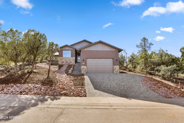 view of front of home with a garage