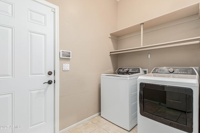 6936 E Snowdon St, Mesa, AZ 85207 - laundry area featuring separate washer and dryer and light tile patterned floors
