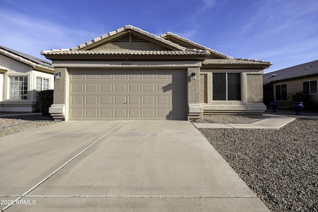 view of front of house with a garage