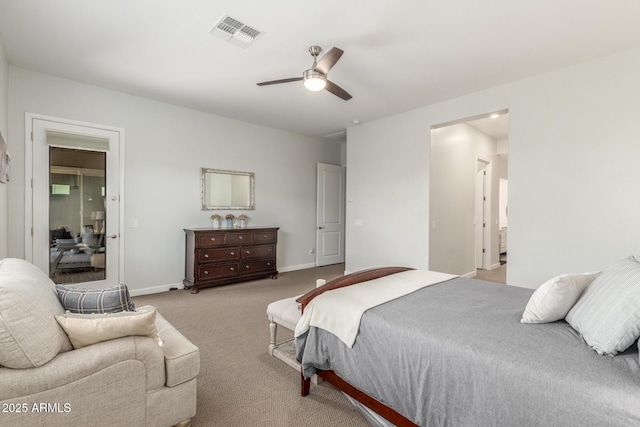 9764 E Thornbush Ave, Mesa, AZ 85212 - bedroom with light colored carpet, baseboards, and a ceiling fan