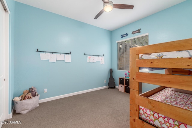 9764 E Thornbush Ave, Mesa, AZ 85212 - carpeted bedroom featuring baseboards and a ceiling fan