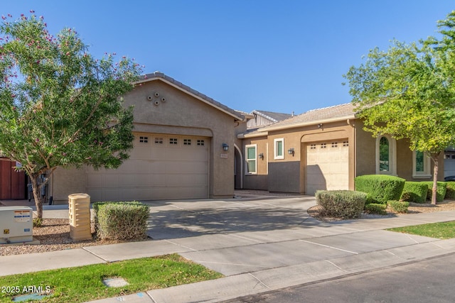 9764 E Thornbush Ave, Mesa, AZ 85212 - ranch-style home featuring a garage, stucco siding, driveway, and a tile roof