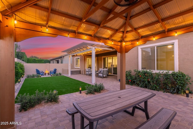 9764 E Thornbush Ave, Mesa, AZ 85212 - view of patio / terrace featuring a gazebo and outdoor dining space