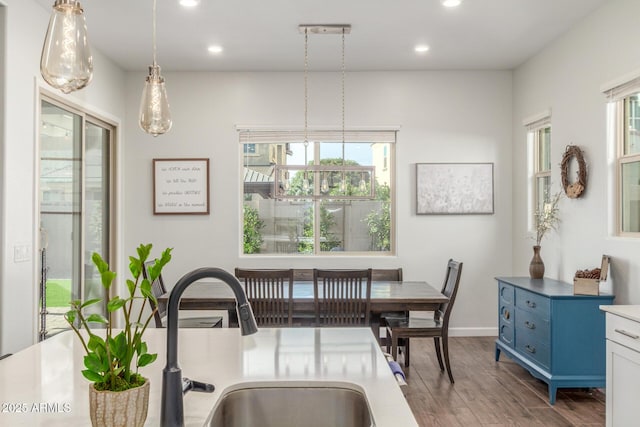 9764 E Thornbush Ave, Mesa, AZ 85212 - dining space featuring recessed lighting, wood finished floors, and baseboards