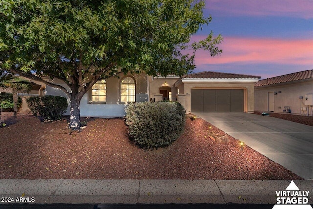 view of front of house with a garage