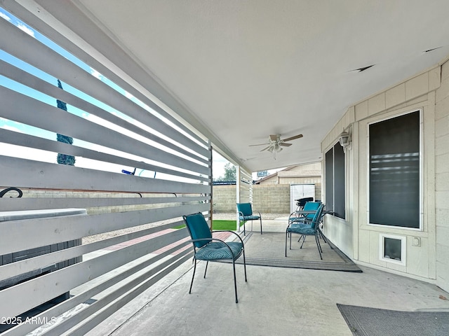 view of patio / terrace with ceiling fan