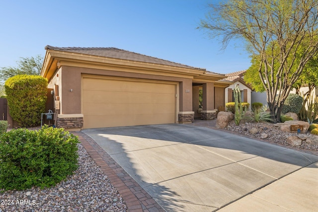 view of front of house with a garage