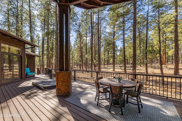 deck featuring outdoor dining space