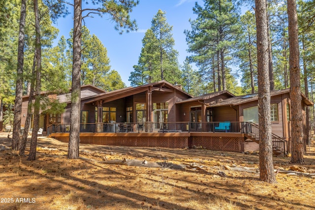 rear view of house with a deck