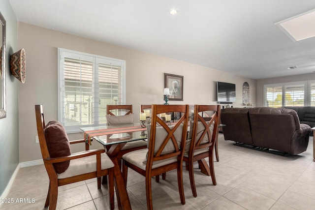 view of tiled dining area