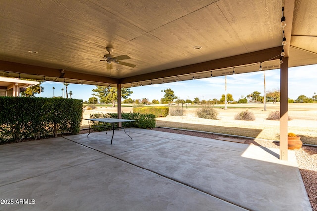 view of patio with ceiling fan