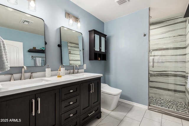 8331 N 6th St, Phoenix, AZ 85020 - full bathroom featuring double vanity, marble finish floors, and a tile shower