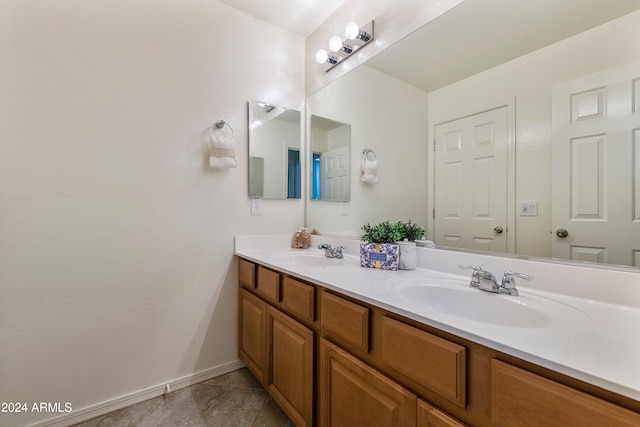 bathroom featuring vanity and tile patterned floors