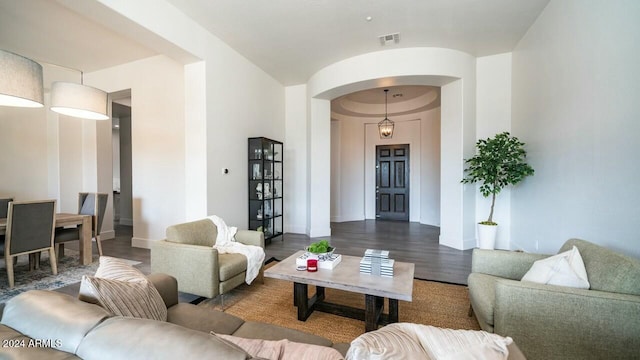 living room featuring hardwood / wood-style floors