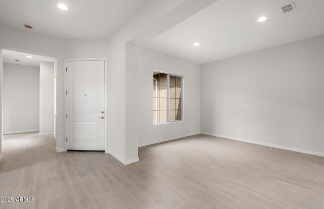 22523 E Orchard Ln, Queen Creek, AZ 85142 - unfurnished room with light wood-type flooring, baseboards, and recessed lighting