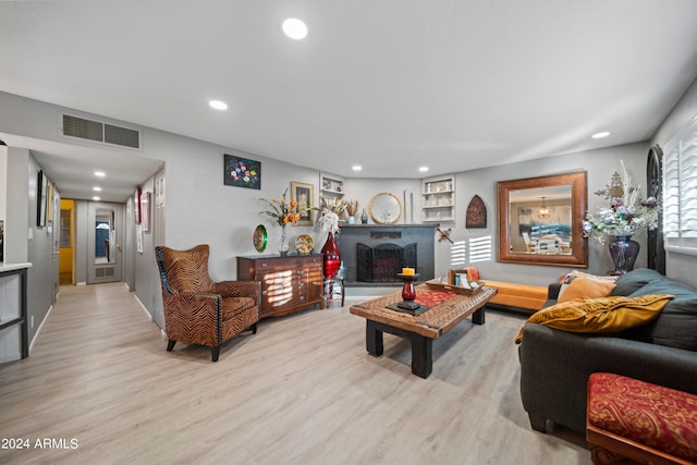 living room featuring light hardwood / wood-style flooring