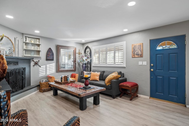 living room featuring light hardwood / wood-style flooring