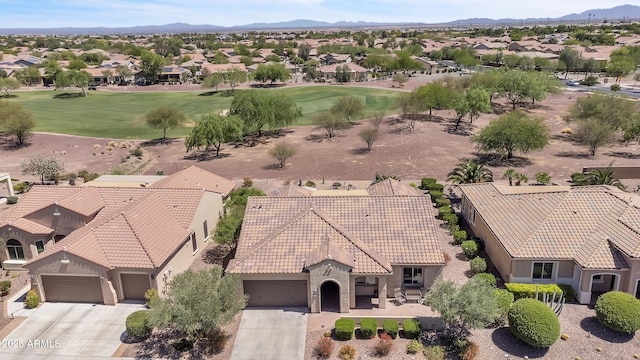 3817 N Hudson Dr, Florence, AZ 85132 - aerial perspective of suburban area with a local golf course and a mountain backdrop