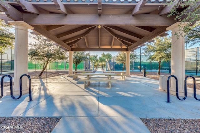 view of patio with a gazebo