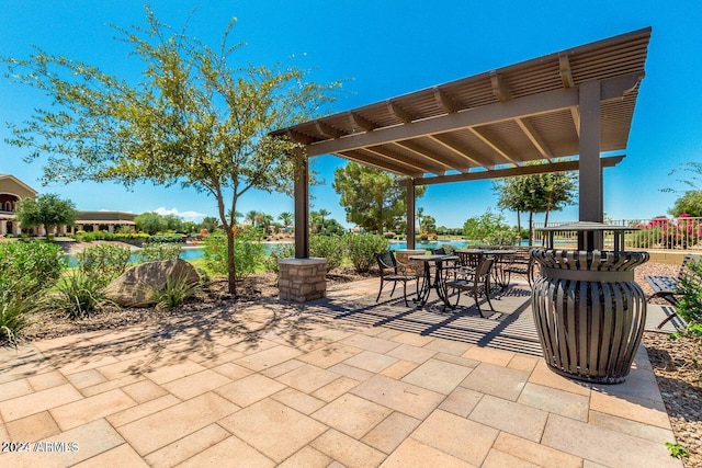 view of patio with a pergola