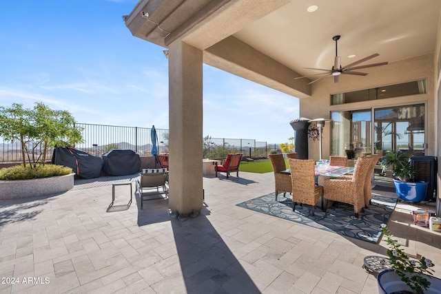 view of patio / terrace with ceiling fan