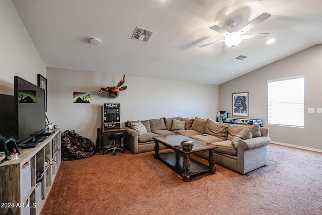 bedroom featuring vaulted ceiling and ceiling fan