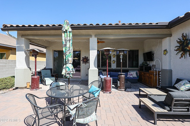 view of patio with an outdoor hangout area