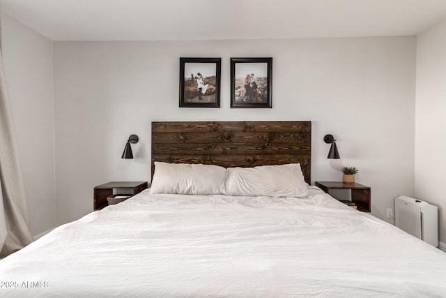 bedroom with radiator