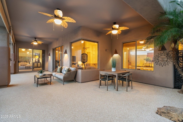 11299 E Greythorn Dr, Scottsdale, AZ 85262 - living room featuring ceiling fan and carpet flooring