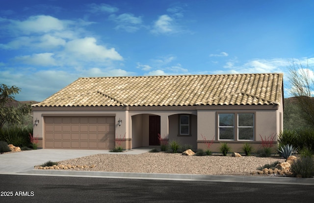 1416 E Edwin St, Casa Grande, AZ 85122 - view of front of property featuring an attached garage, concrete driveway, stucco siding, and a tile roof