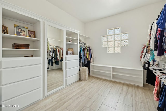 view of walk in closet