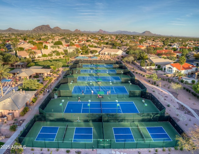 bird's eye view with a mountain view and a residential view