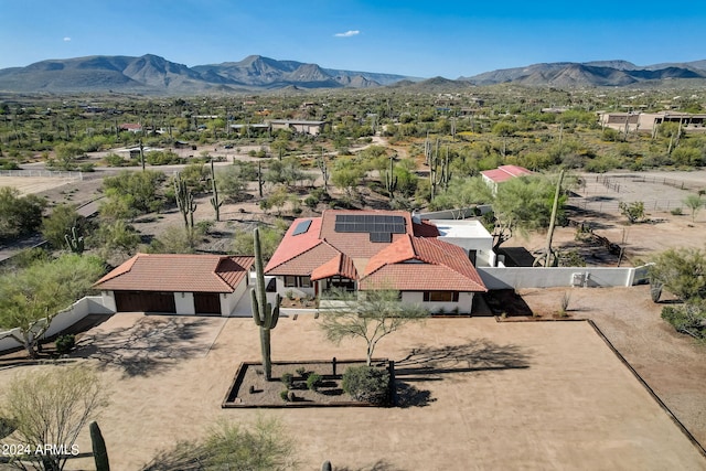 aerial view featuring a mountain view