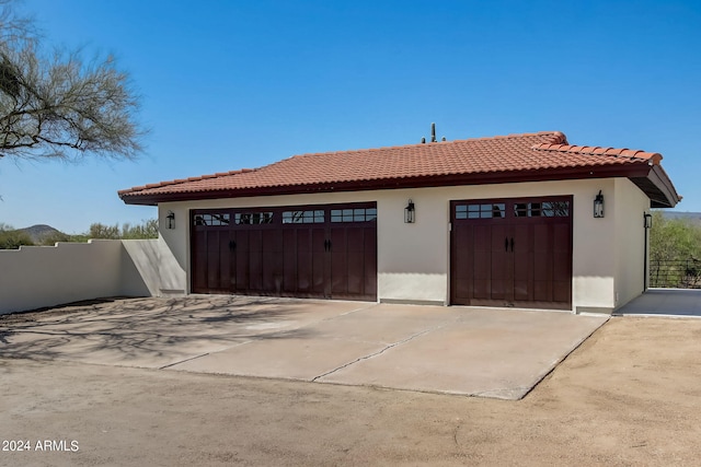 view of garage