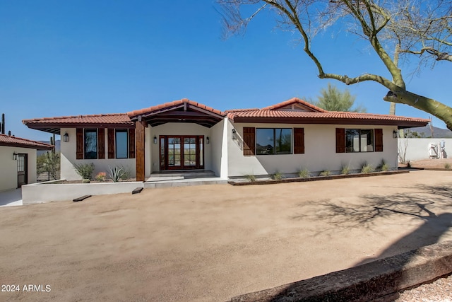 view of front of property with french doors