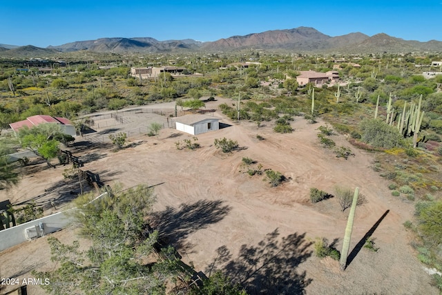 drone / aerial view with a mountain view