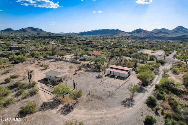 bird's eye view with a mountain view