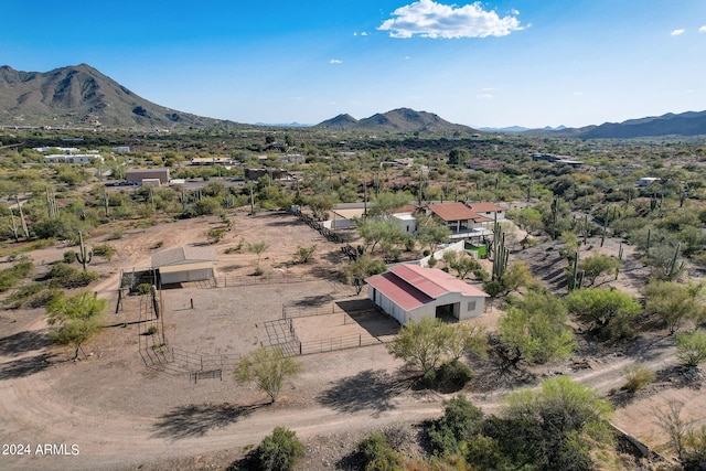 bird's eye view with a mountain view