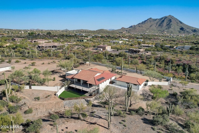 drone / aerial view with a mountain view