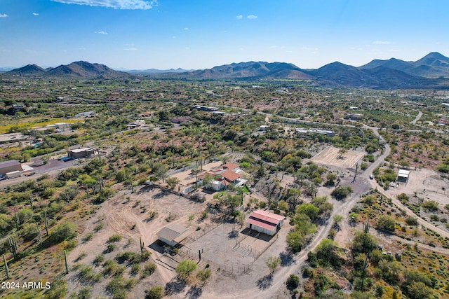 aerial view with a mountain view